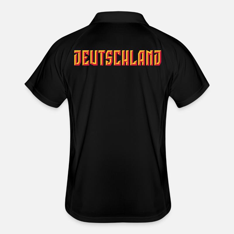 Deutschland Lettering (Relief / 3D / 2C) - Men's Polo breathable - black/white