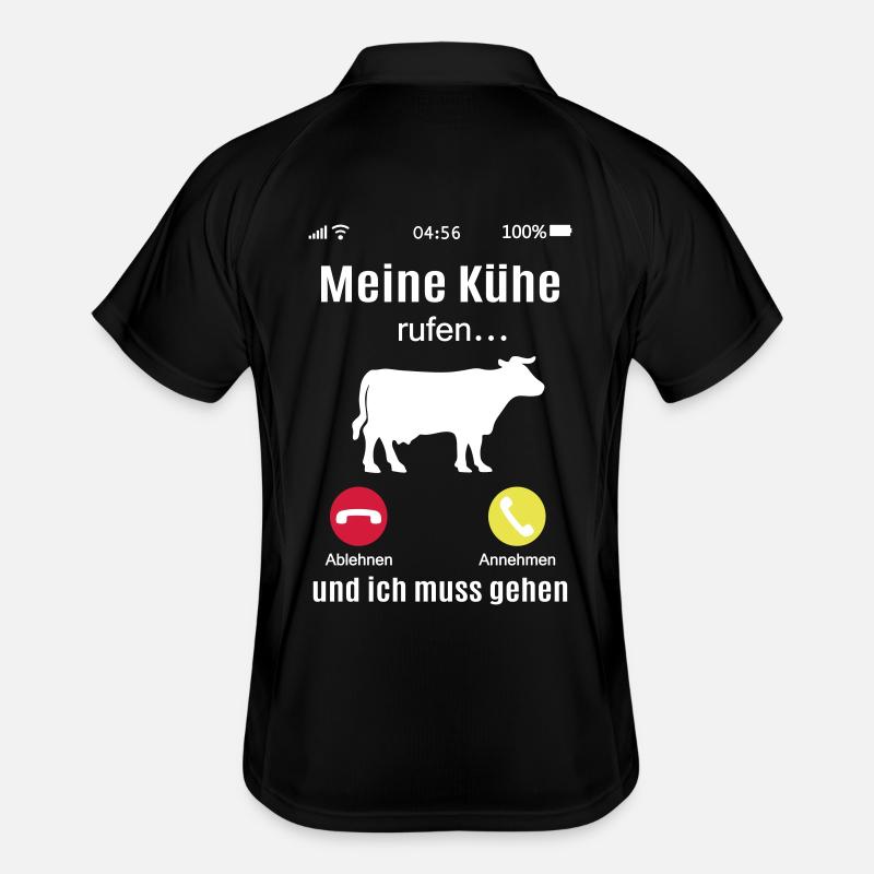 Kühe rufen Landwirt Bauer Geschenkidee Kuh lustig Männer Polo atmungsaktiv