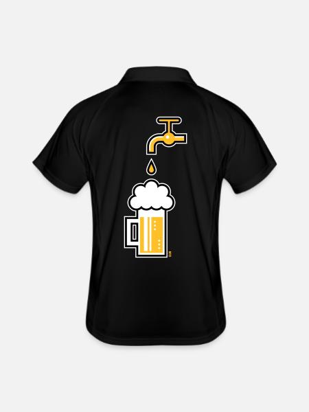 Robinet de chope à bière (Chope à bière Chope à bière / 3C) - Polo respirant Homme - noir/blanc - Dos