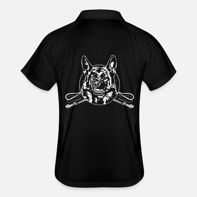 GERMAN SHEPHERD BATH Leash - Men's Polo breathable - black/white