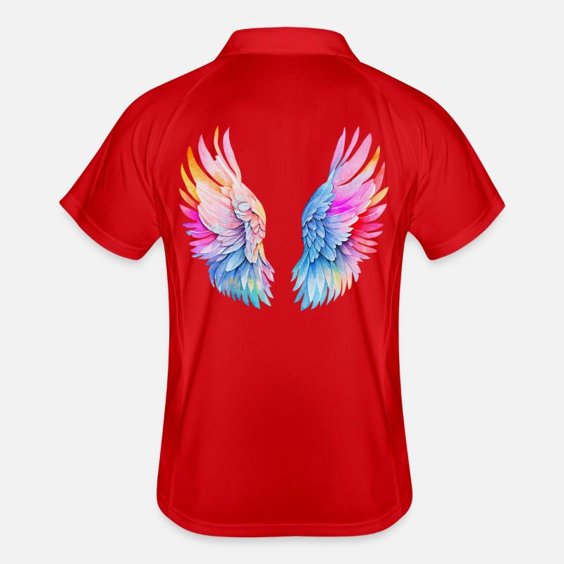 Regenbogen-Engelsflügel Männer Polo atmungsaktiv