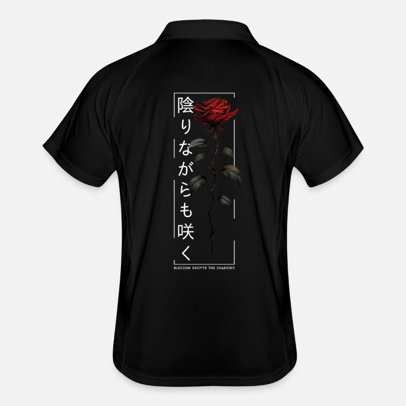 Blossom Despite The Shadow Rose Script japonais Polo respirant Homme