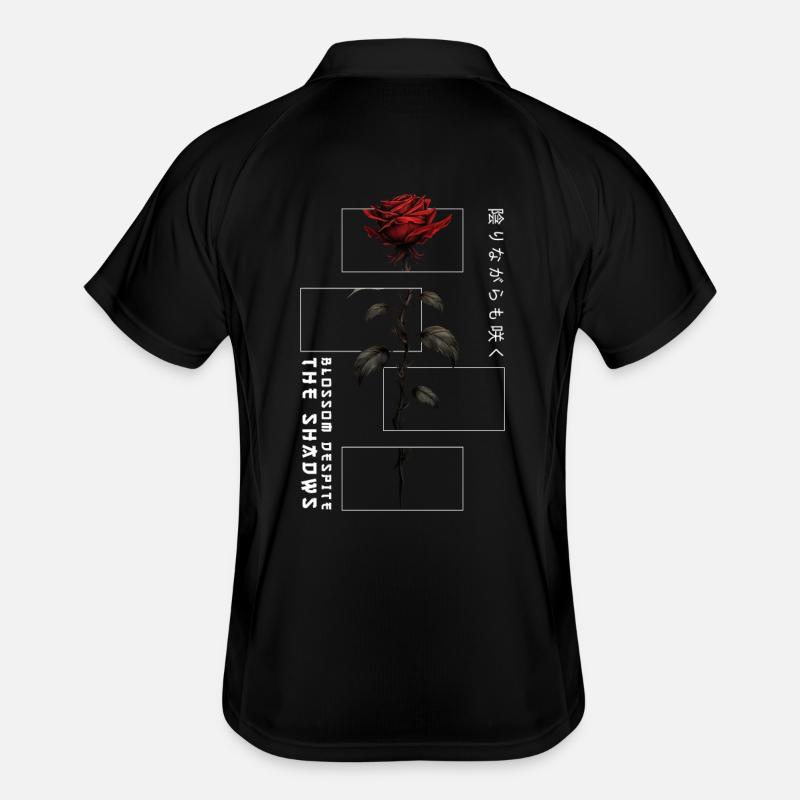 Blossom Despite The Shadow Rose Japanese Script Men's Polo breathable