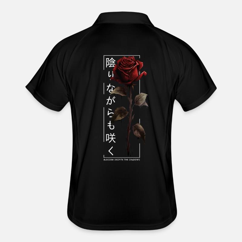 Blossom Despite The Shadow Rose Japanese Script Men's Polo breathable