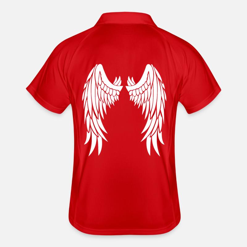 Ailes d’ange blanches sur le dos Polo respirant Homme
