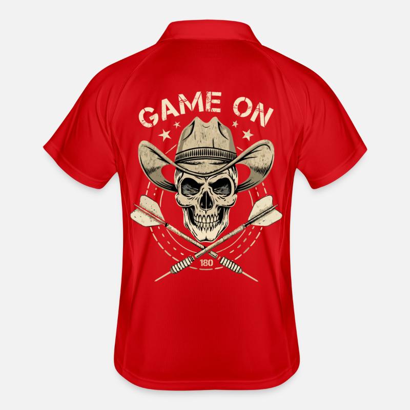 Fléchettes Fléchettes Crâne de cow-boy Polo respirant Homme