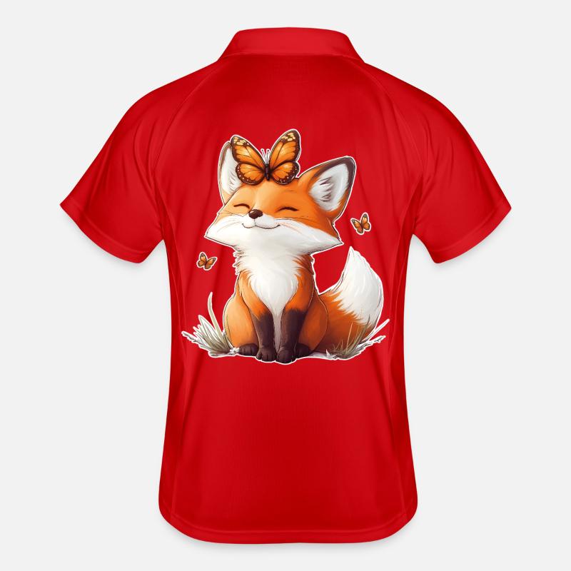 Renard et papillon Polo respirant Homme