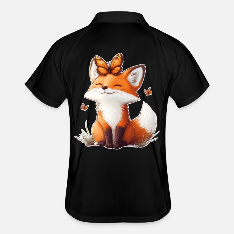 Renard et papillon Polo respirant Homme