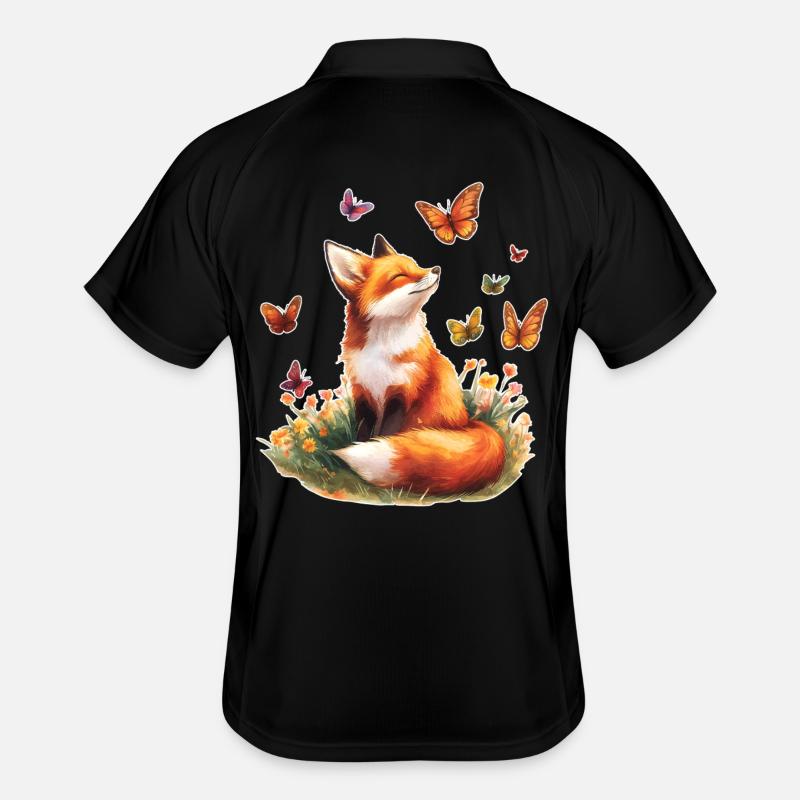 Fox with butterflies Men's Polo breathable