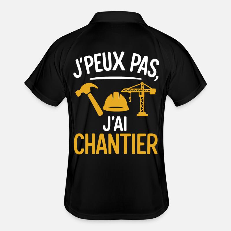 I can't, I have a construction site, design, humor, work Men's Polo breathable