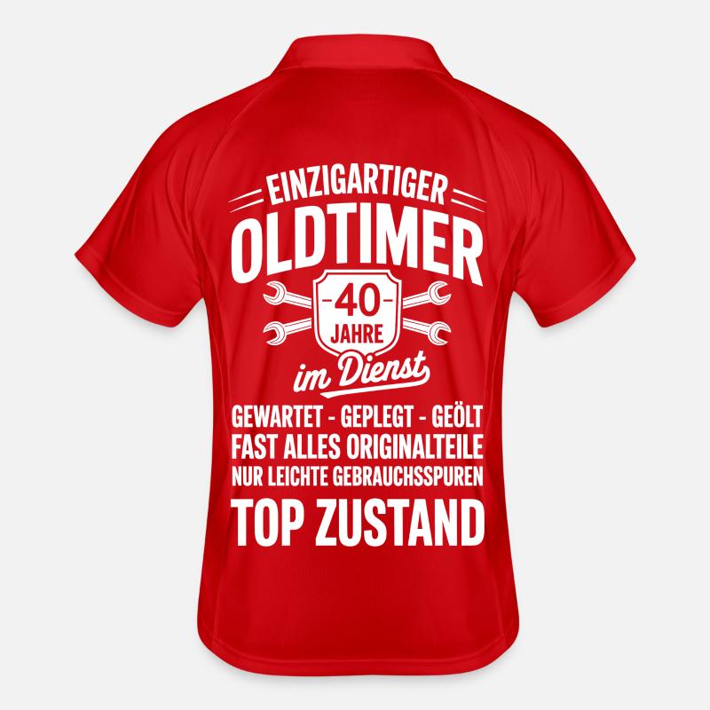 40 ans de service - anniversaire de travail oldtimer Polo respirant Homme
