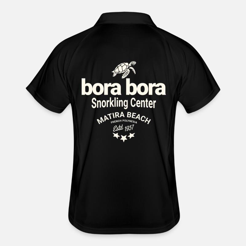 Bora Bora Tauchen - Männer Polo atmungsaktiv - Schwarz/Weiß