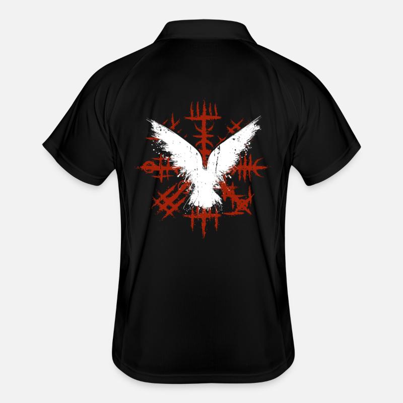 Wikinger Vegvisir mit Odins Raben Männer Polo atmungsaktiv