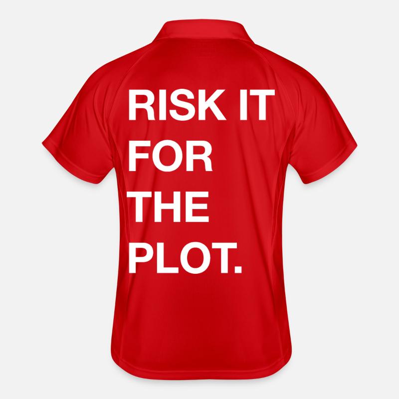 Risk it for the Plot Statement Bold Typo Trend Men's Polo breathable