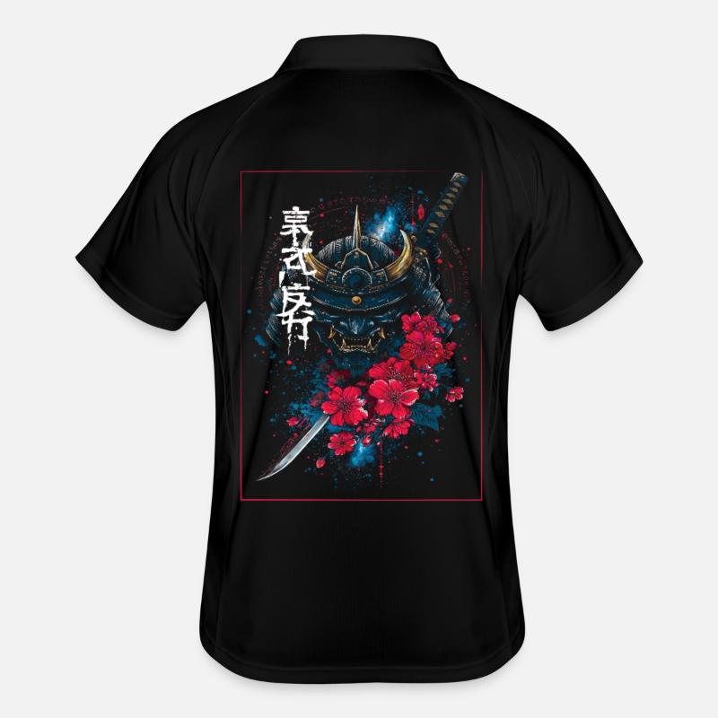 Oni - japanischer Dämon Samurai Männer Polo atmungsaktiv