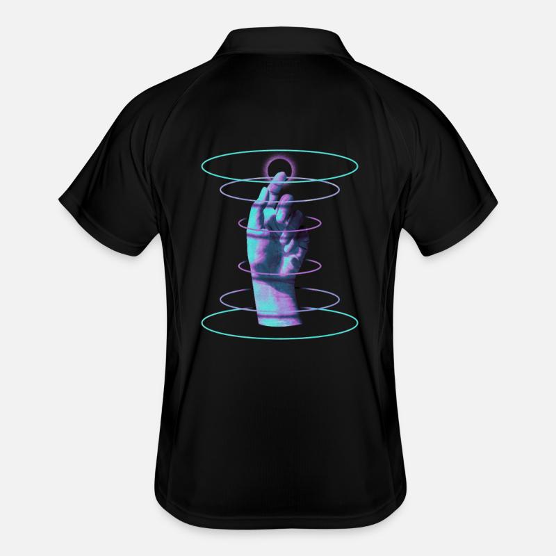 Techno Hand Hypnotic Rave DJ - Techno Music Men's Polo breathable