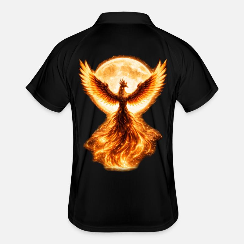Phoenix burning in the moonlight - Men's Polo breathable - black/white