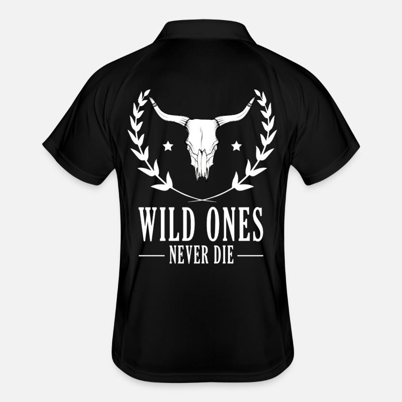 Wild Bison Skull Surrounded by Laurels Men's Polo breathable