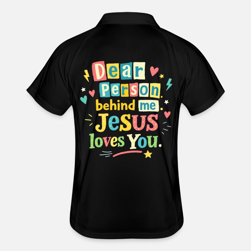 Jésus t’aime, message positif Polo respirant Homme