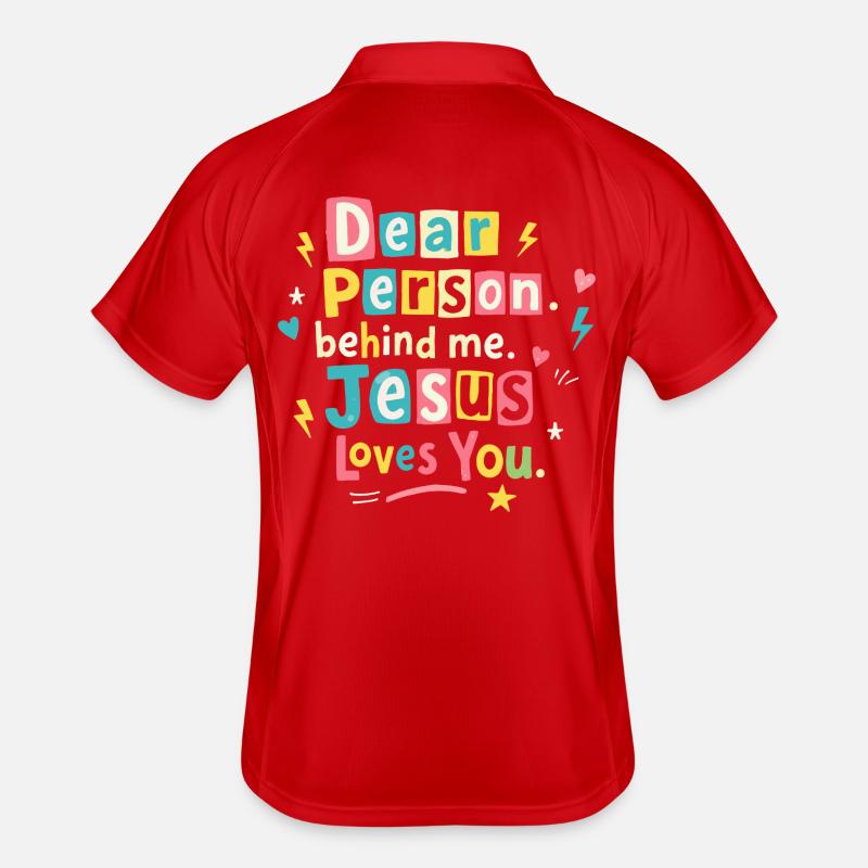 Jésus t’aime, message positif Polo respirant Homme
