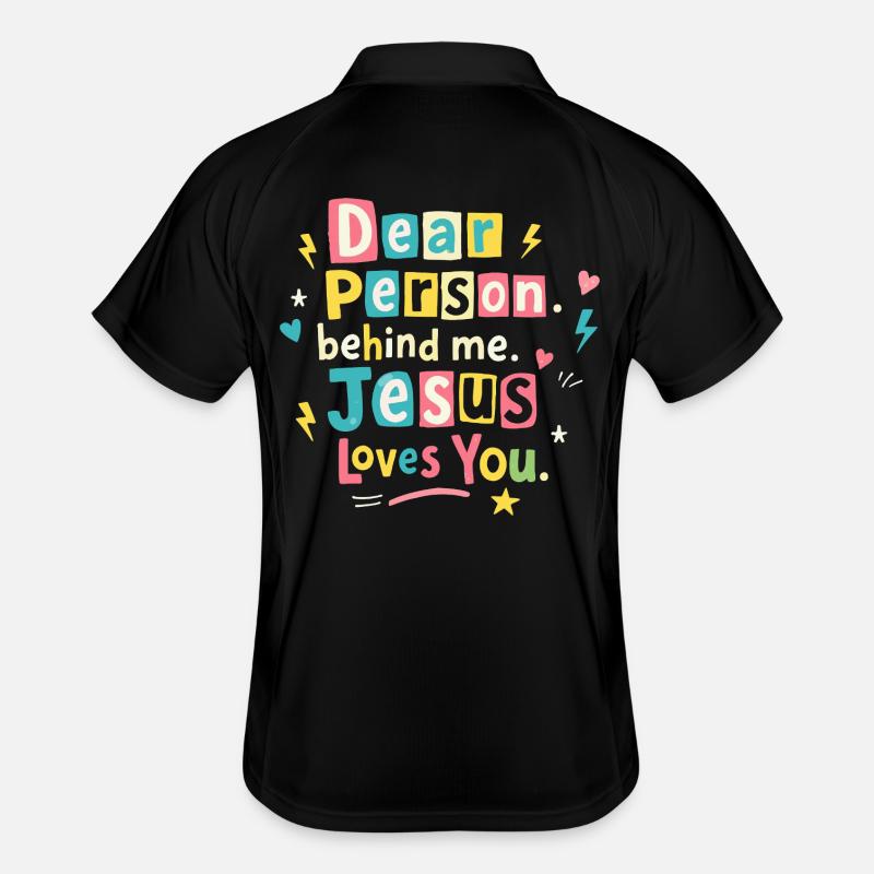 Jésus t’aime, message positif Polo respirant Homme