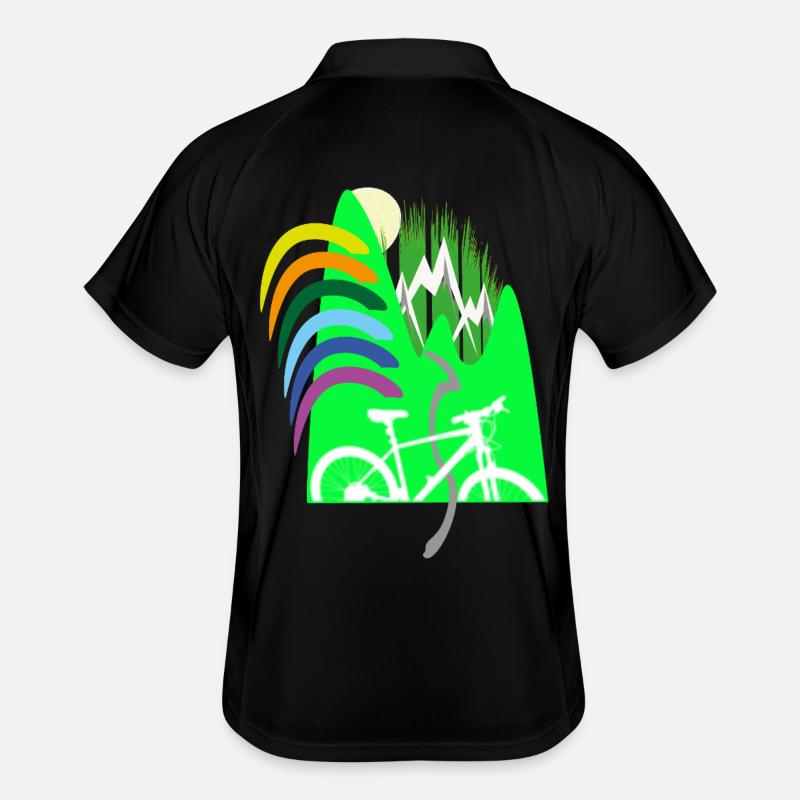 Cycle path mountains rainbow - Men's Polo breathable - black/white