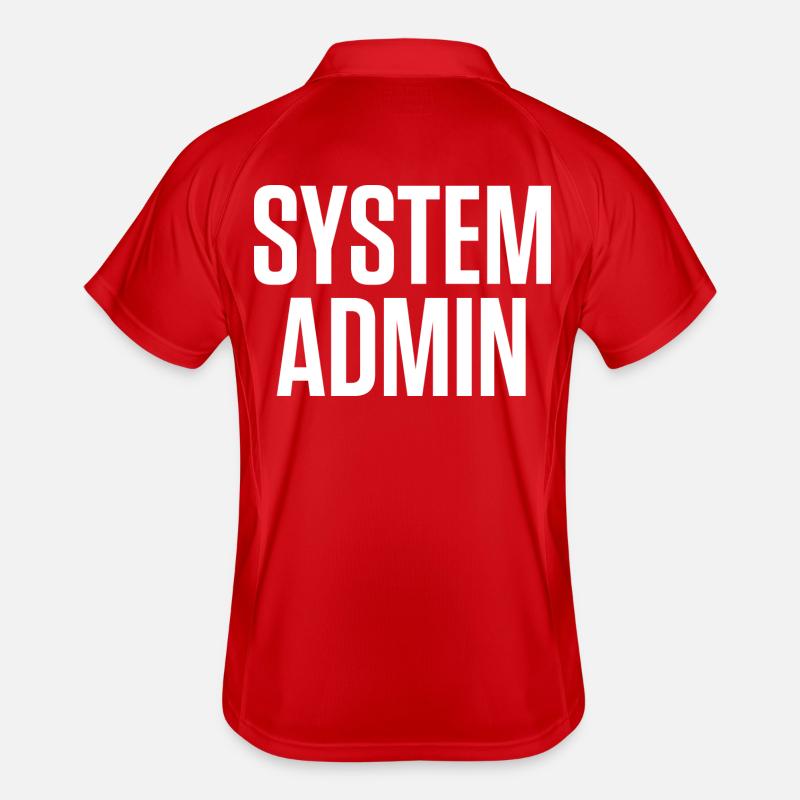 SYSTEM ADMIN – IT Tech Shirt White Font Men's Polo breathable