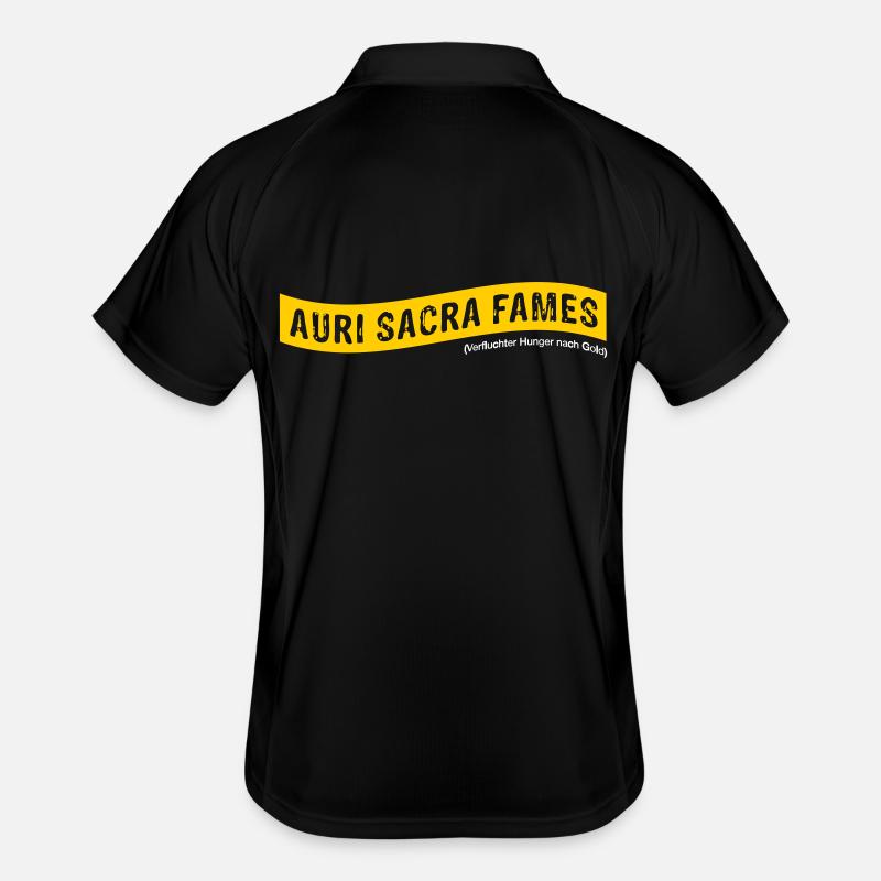 Auri sacra fames (Latin) >Vectorgraphic Men's Polo breathable
