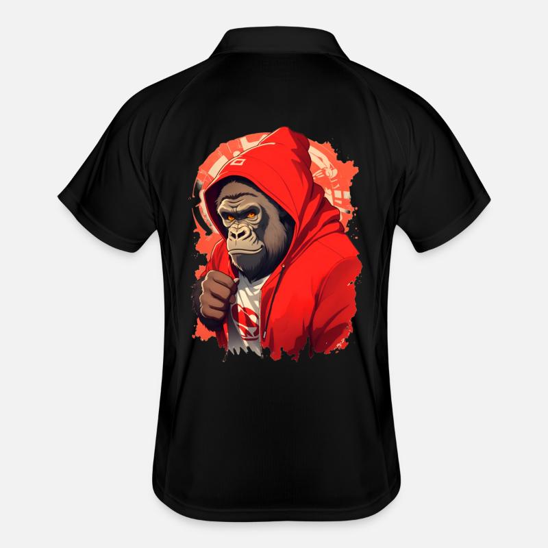 Gorille à capuche rouge Polo respirant Homme