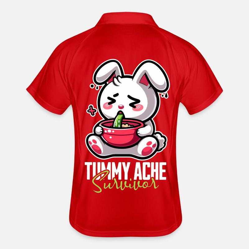 Survivant du mal de ventre - Conception de lapin drôle Polo respirant Homme