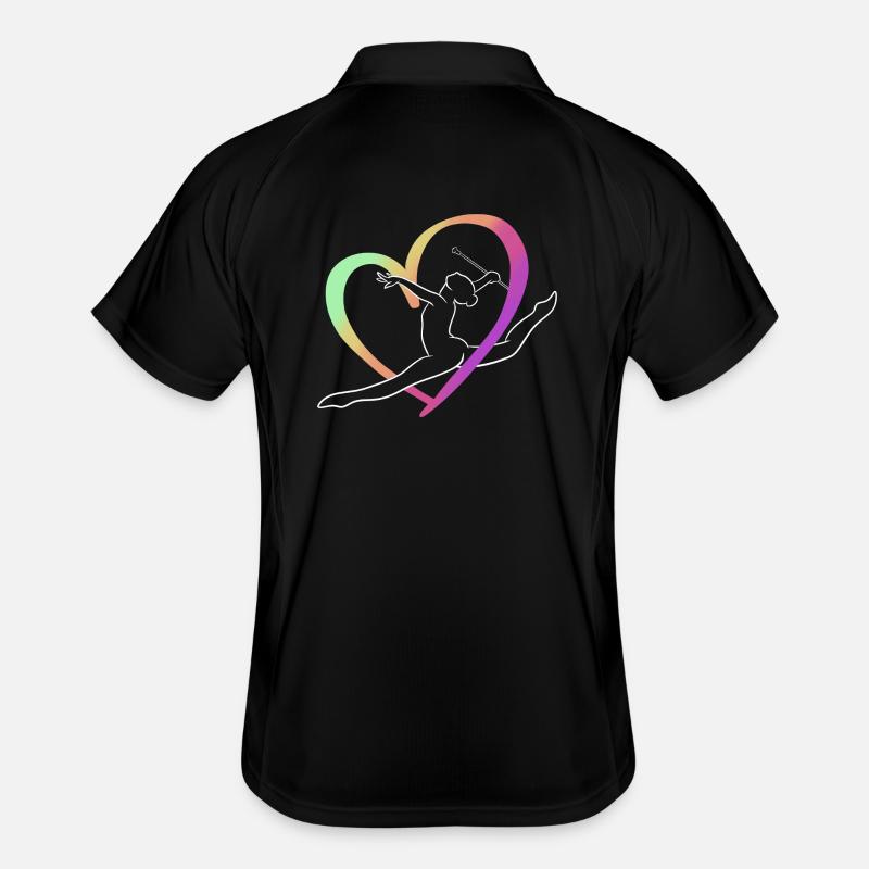 Large multicolored heart throw - Men's Polo breathable - black/white