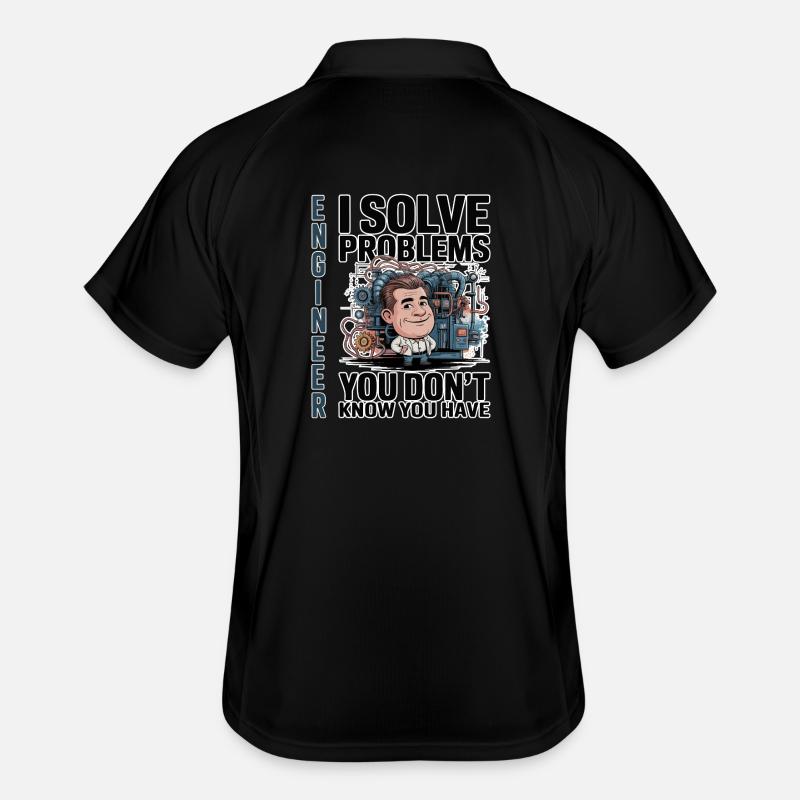 Engineer - For dark background - Men's Polo breathable - black/white