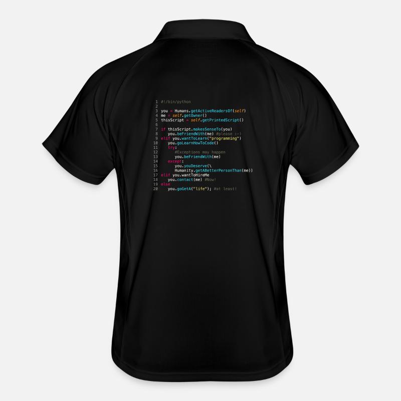 Sei mit Programmierern befreundet (in Python) - Männer Polo atmungsaktiv - Schwarz/Weiß