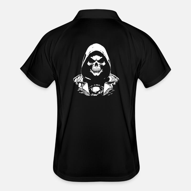 Crâne Rock and Roll | Skeleton Design Rocker Polo respirant Homme