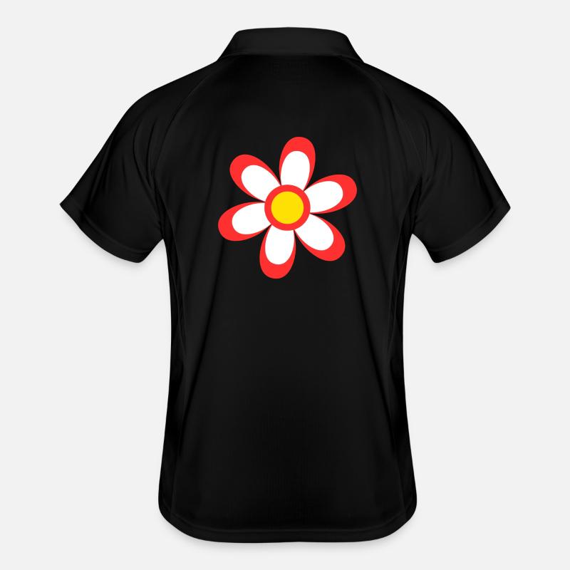 fleur disco, vintage, flower power Polo respirant Homme
