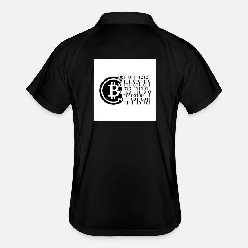 Bitcoin Code - Männer Polo atmungsaktiv - Schwarz/Weiß