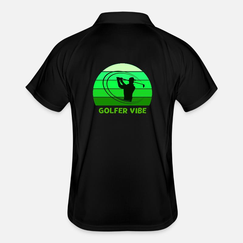 golf, golfer, golffan - Männer Polo atmungsaktiv - Schwarz/Weiß