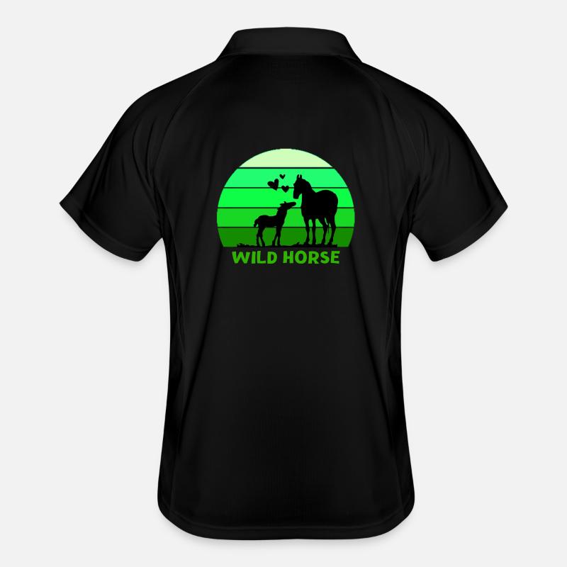 cheval, cheval sauvage, passionné de chevaux Polo respirant Homme
