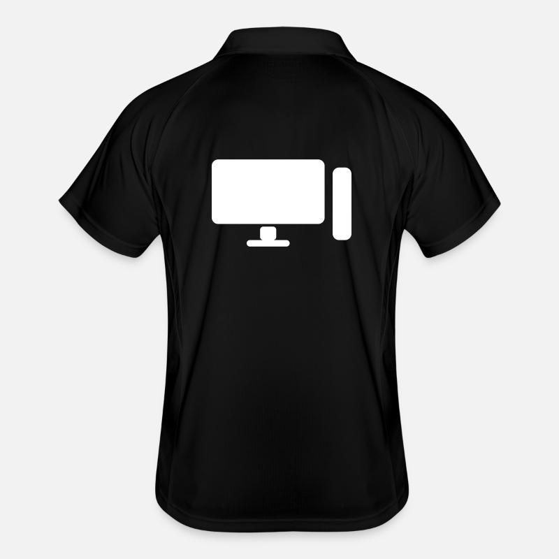 Minimal PC Setup Icon – Gamer Design Männer Polo atmungsaktiv