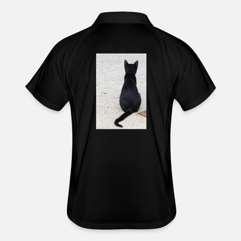 Katze Kätzchen Katzenshirt Geschenk - Männer Polo atmungsaktiv - Schwarz/Weiß