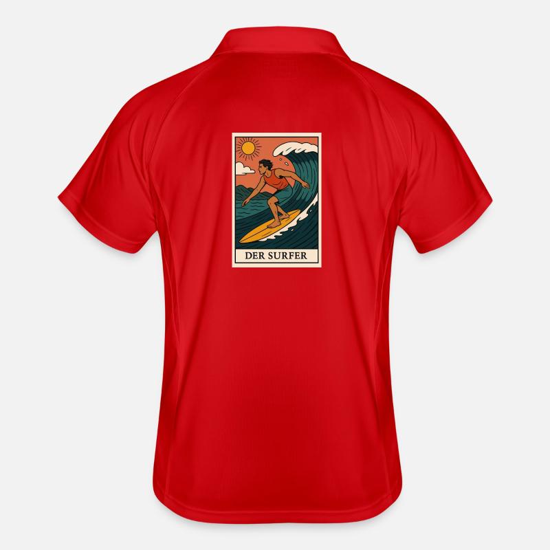 The Surfer Mural with Sunlight Men's Polo breathable