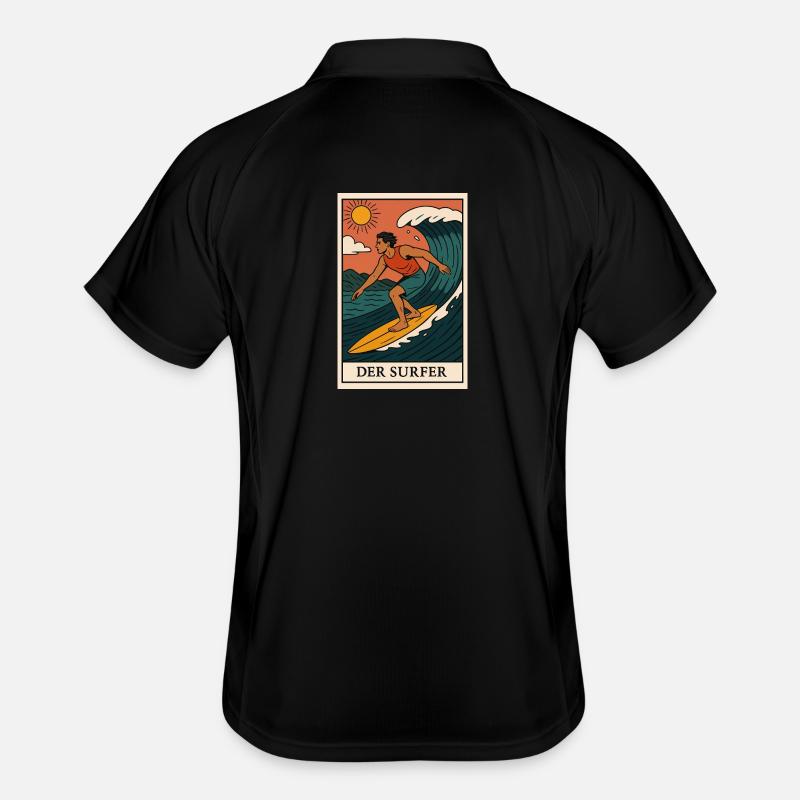 The Surfer Mural with Sunlight - Men's Polo breathable - black/white