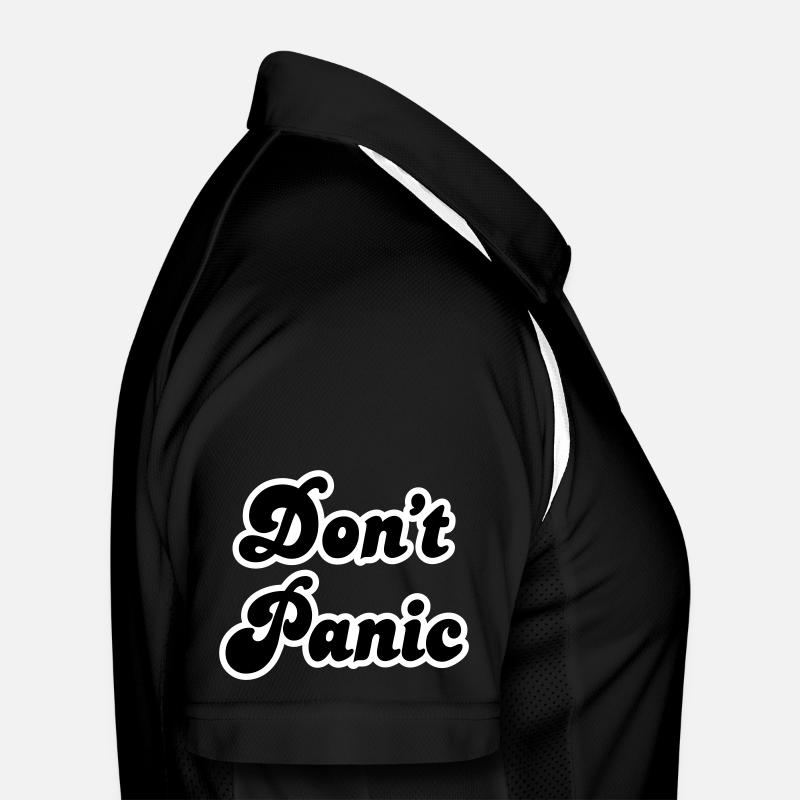 Don't panic - Männer Polo atmungsaktiv - Schwarz/Weiß