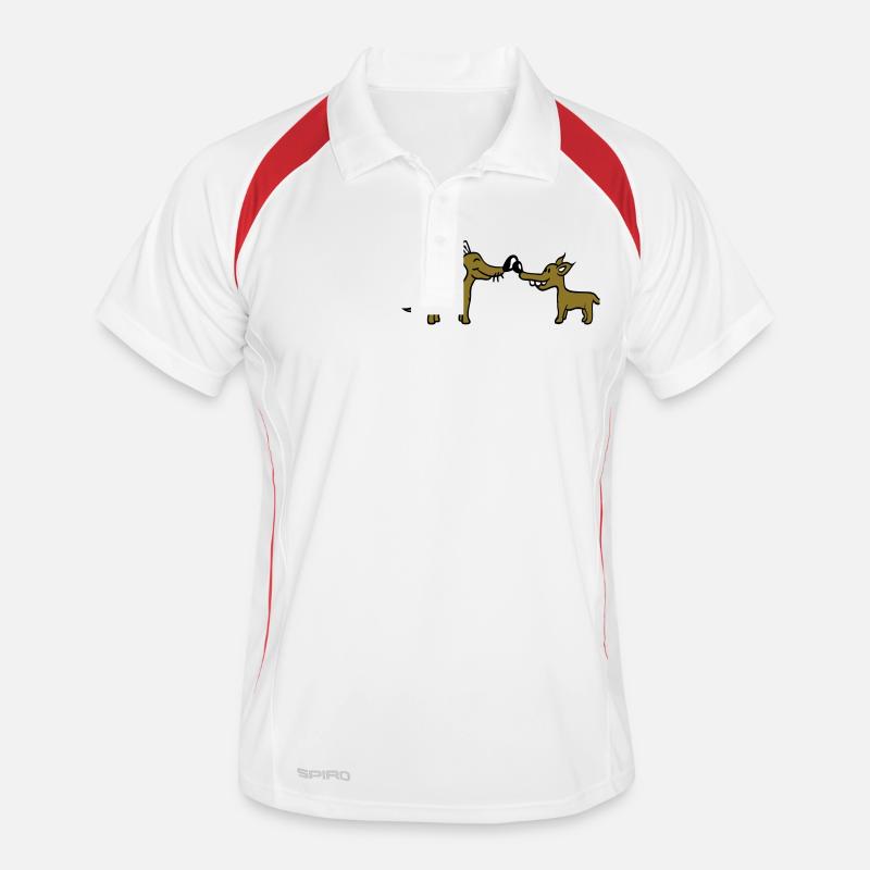 2 chiens Big Nose Greeting Team Deux amis Crew Polo respirant Homme