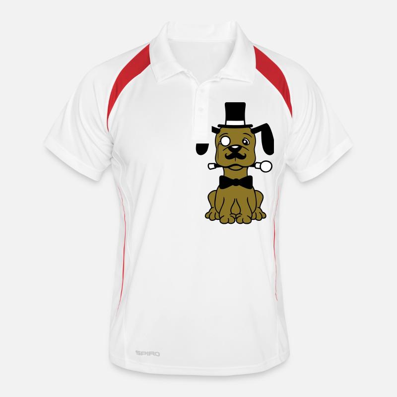 Dog Mr. Sir Cylinder Hat Monocle Glasses Empire Men's Polo breathable