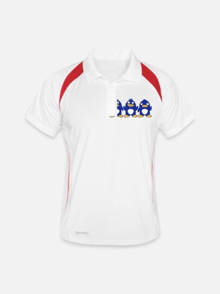 3 Crazy Penguin Friends Crew Team Fun Troop - Men's Polo breathable - white/red - Front