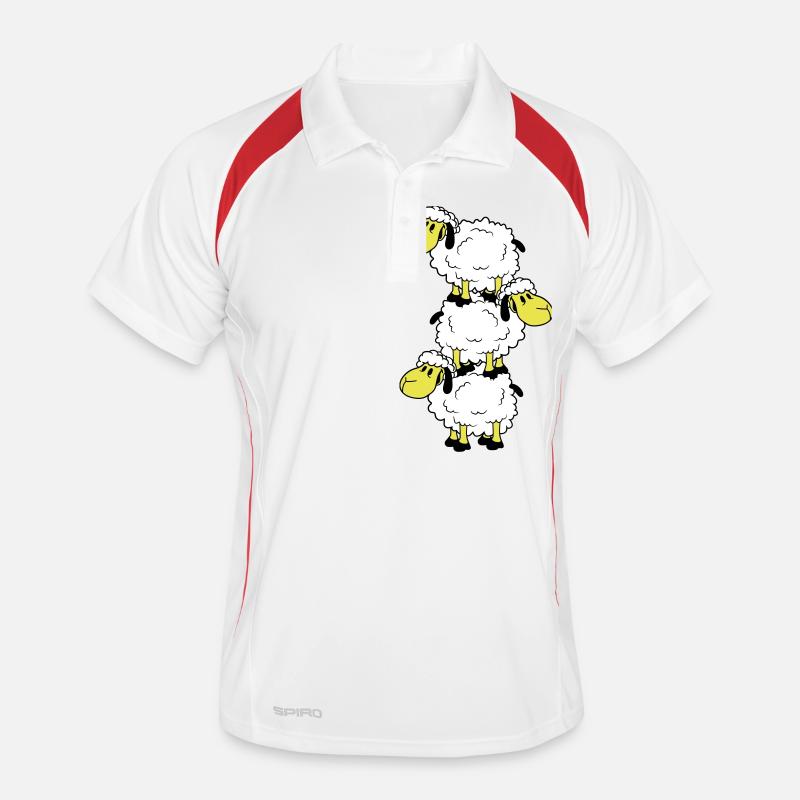 3 Sheep Tower Circus Acrobatics Three Artists Fun Men's Polo breathable