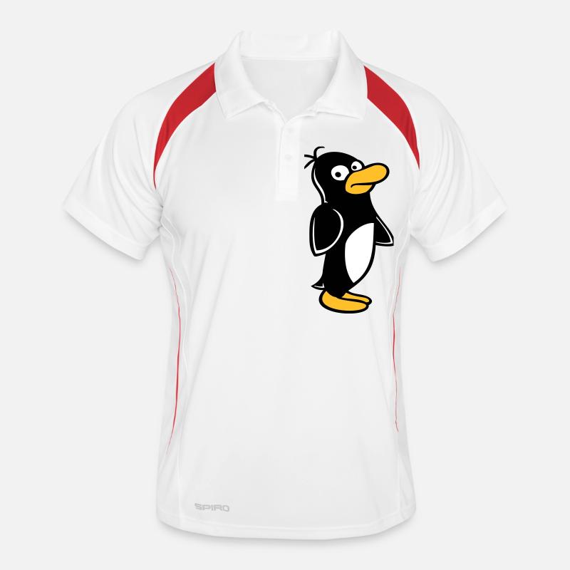 Penguin looks funny cautiously to the side Men's Polo breathable