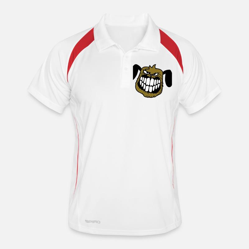 Dog Monster Nasty Teeth Grin Smile Men's Polo breathable