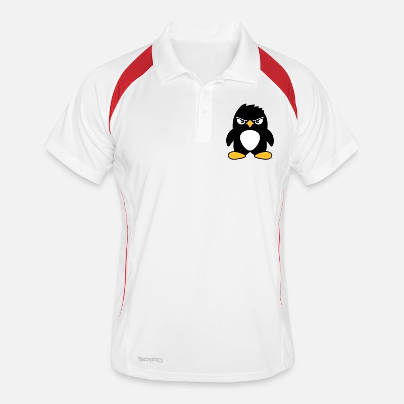 Pinguin guckt ernst böse gefährlicher cooler Blick Männer Polo atmungsaktiv